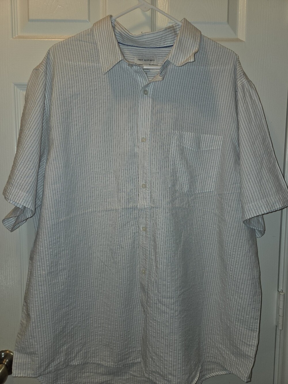 Free Assembly White Pinstripe Button Shirt 3xl